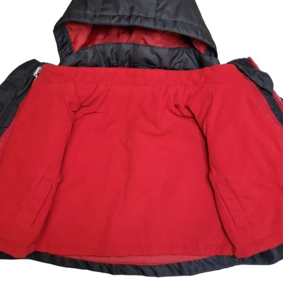 Toddler Boy 12mo Circo Red and Black 3-in-1 Reversable Winter Fleece Wind Jacket - Picture 4 of 12